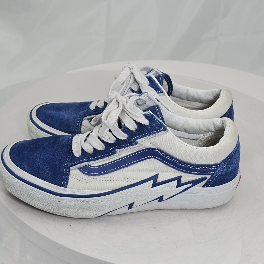 VANS Old Skool Bolt Two Tone Low Top Blue/White Unisex Sneakers Men 6/Women 7.5